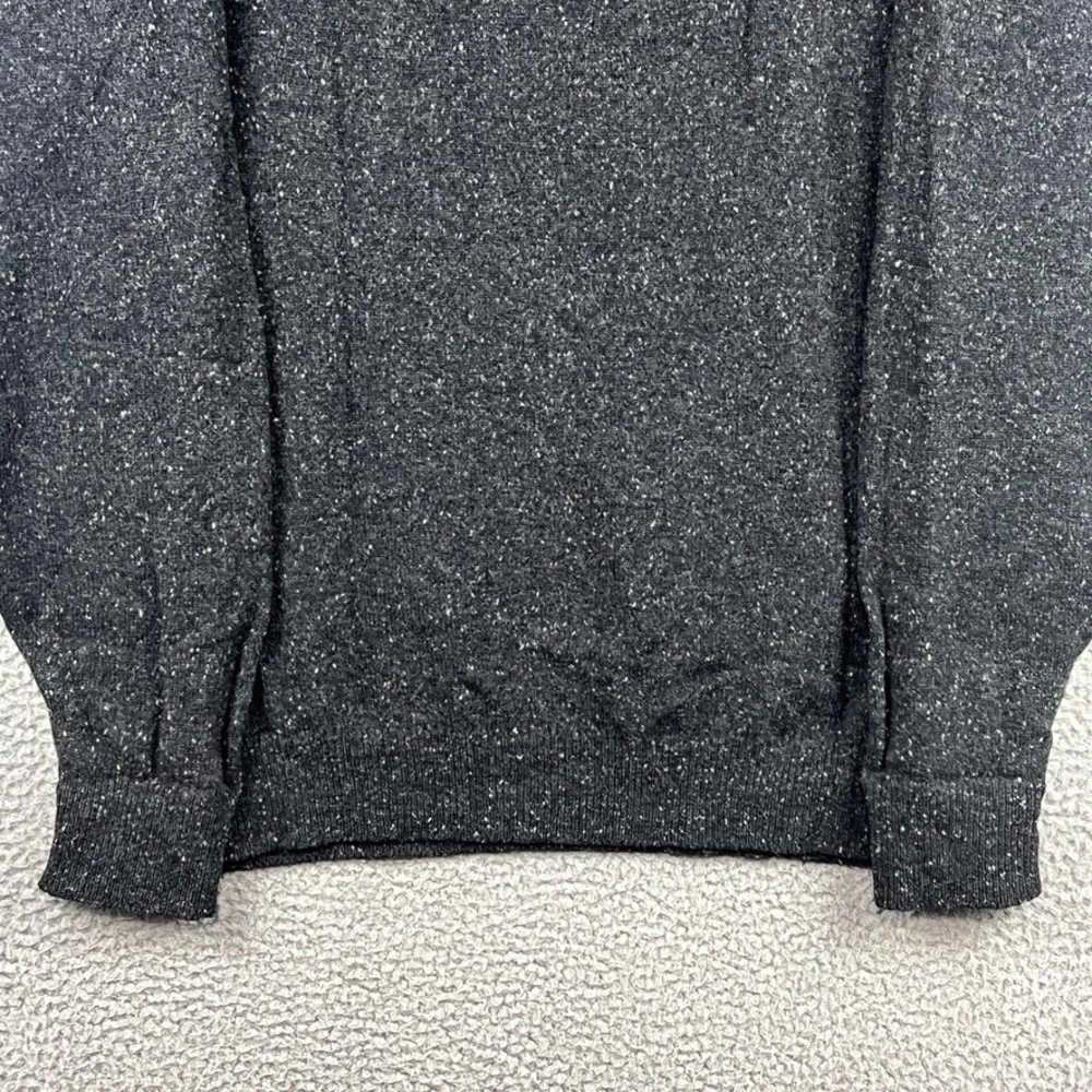 VTG LL Bean Sweater Mens L‎ 100% Lambswool Knit Scotland Grey White Fleck Argyle
